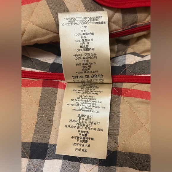 Burberry Red Quilted Puffer Jacket - Picture 13 of 17